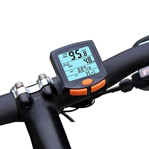 Ordenadores de ciclismo : ANZAGA Ciclocomputador inalámbrico, Pantalla LCD retroiluminada, Resistente al Agua / multifunciones