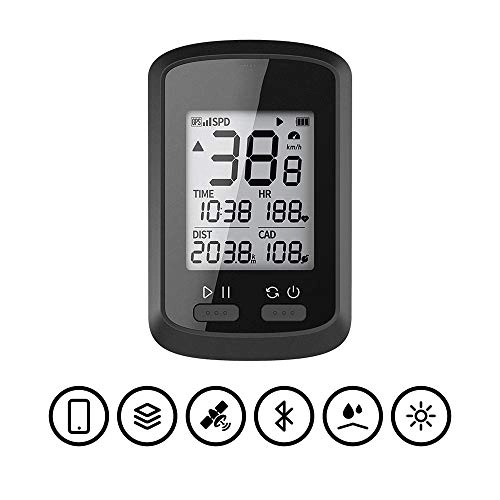 Ordenadores de ciclismo : Asffdhley GPS Cronómetro Cronómetro de Bicicletas en Velocidad Milla multifunción Riding Cronómetro (Color : Black, Size : One Size)