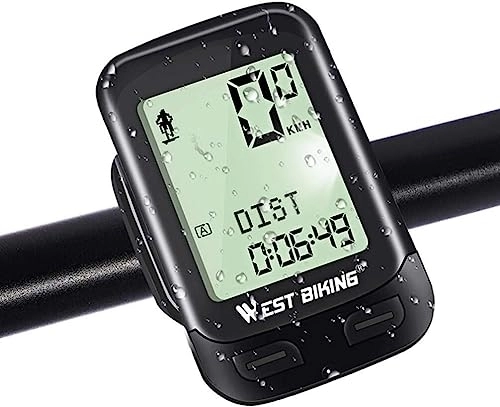 Ordenadores de ciclismo : Bicicleta Ordenador inalámbrico Impermeable odómetro LCD retroiluminación 5 Idiomas Pantalla Bicicleta Accesorios Bicicleta