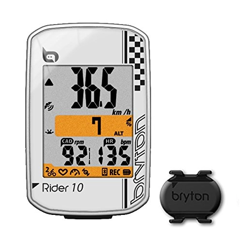 Ordenadores de ciclismo : Bryton Rider 10GPS ordenador Ciclismo, Rider 10C (white) - with Cadence ANT+ / BLE