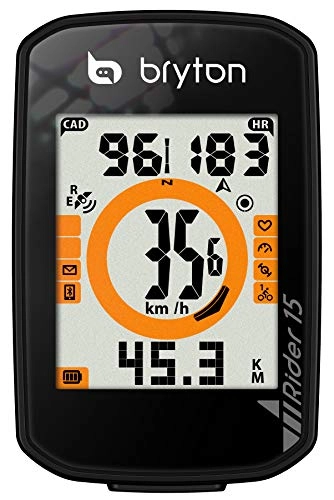 Ordenadores de ciclismo : Bryton Rider 15 - Ordenador GPS, Color Negro