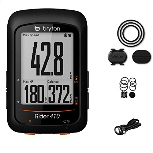 Ordenadores de ciclismo : Bryton Rider 410C Ordenador GPS Unisex - Adulto, Negro, M