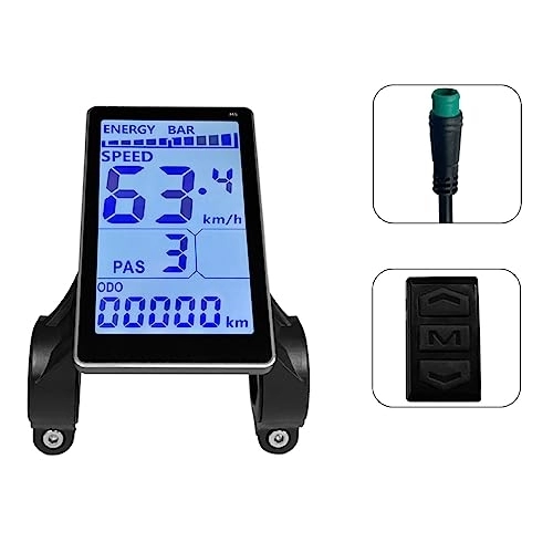 Ordenadores de ciclismo : Bsowte 1 medidor LCD para bicicleta eléctrica, 5 pines, 24 V, 36 V, 48 V, 60 V, conector universal resistente al agua