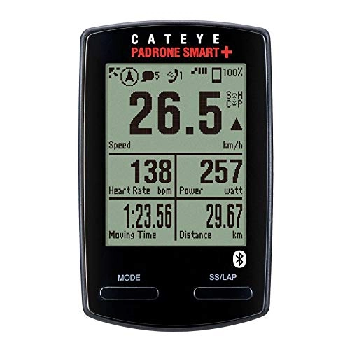Ordenadores de ciclismo : Cateye Padrone Smart + CC de sc100b-Ordenador para Bicicleta, 0.2, Color Negro
