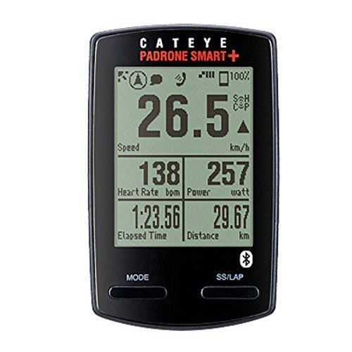 Ordenadores de ciclismo : CatEye Padrone Smart Plus, CC-SC100B, Cycling Computer: Black by Cat Eye