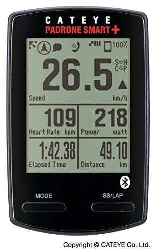 Ordenadores de ciclismo : CatEye Padrone Smart y Bluetooth Computadora, Unisex Adulto, Gris, Talla Única