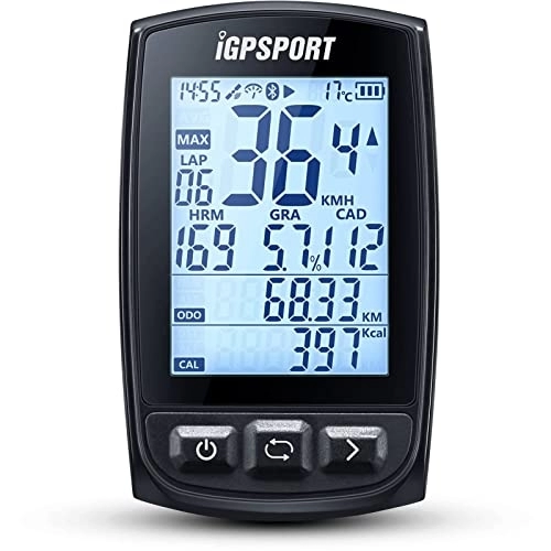 Ordenadores de ciclismo : Ciclocomputador GPS iGS50S, Ciclismo Bicicleta Computadora Impermeable Inalámbrica IPX7 Compatible con Sensores Ant+