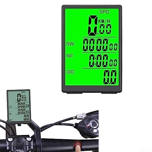 Ordenadores de ciclismo : Computadora de bicicleta, cronómetro de bicicleta impermeable, inalámbrico, con cable, velocímetro de pantalla grande