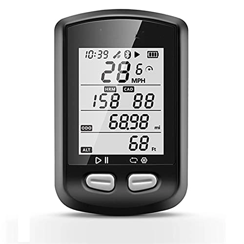 Ordenadores de ciclismo : Computadora de Bicicleta de GPS, Compatible con ANT+ Sensor de Frecuencia Cardíaca con Cronómetro Digital, IPX6 Impermeable Ciclismo Inalámbrico de Computadora, para Ciclismo Speed Track Distancia