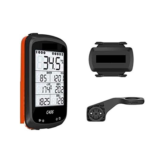 Ordenadores de ciclismo : Computadoras para Ciclismo C406 GPS Bike Computer Mountain Road Bike Riding Speed ​​Cadence Wireless Speedometer Compatible con Hormiga Bluetooth Resistente al Agua con Pantalla (Color : Orange 2)