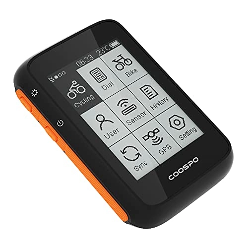 Ordenadores de ciclismo : COOSPO Ordenador de Bicicleta GPS Inalámbrico Bluetooth 5.0 y Ant + Ciclocomputador Automática Pantalla LCD Grande de 2, 4 Pulgadas