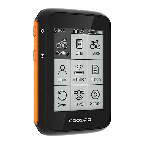 Ordenadores de ciclismo : COOSPO Ordenador de Bicicleta GPS Inalámbrico Bluetooth 5.0 y Ant + Ciclocomputador Automática Pantalla LCD Grande de 2, 6 Pulgadas
