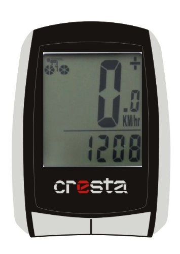 Ordenadores de ciclismo : CRESTA PFC560 - Ciclocomputador (LCD, CR2032, Negro, Color Blanco)