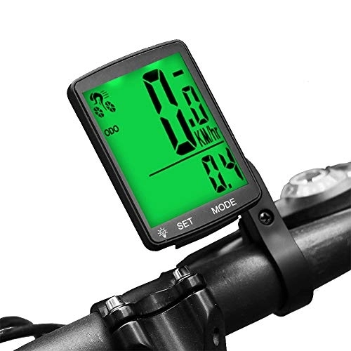 Ordenadores de ciclismo : Dricar - Velocímetro para Bicicleta (inalámbrico, Resistente al Agua, con Pantalla LCD retroiluminada para rastrear la Distancia y la Velocidad del Tiempo), 0.30, Color Verde
