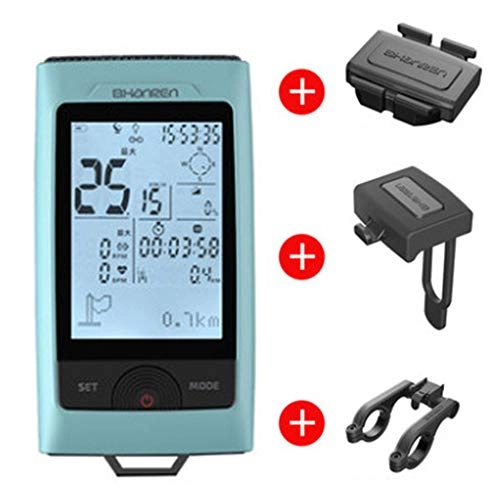 Ordenadores de ciclismo : EDW Bici de la computadora GPS odmetro con el Sensor de Velocidad inalmbrico y cadencia Impermeable al Aire Libre de Ciclo del velocmetro Precisin 0, 0001 Incl Faros de Advertencia Inteligentes, B