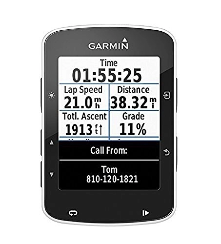 Ordenadores de ciclismo : Garmin Edge 520 GPS - Ordenador de bicicleta sin banda de cardio y sensores de velocidad / cadencia, notificación inteligente, conexión ANT +