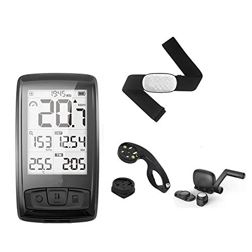 Ordenadores de ciclismo : gdangel Bike Speedometer Wireless Bicycle Speedometer Heart Rate Monitor Cadence Speed Sensor Waterproof Stopwatch