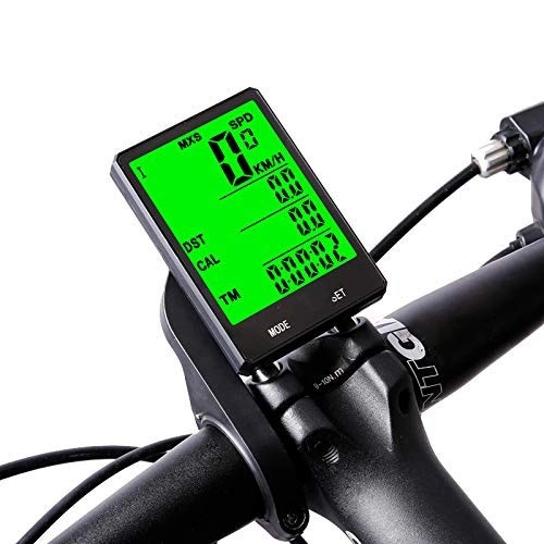 Ordenadores de ciclismo : HJTLK Bike Computer, Velocímetro de Ciclismo Pantalla Grande de 2.8 '' Impermeable 20 Funciones Cuentakilómetros inalámbrico y con Cable para Bicicleta