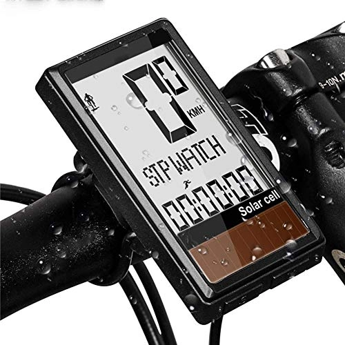 Ordenadores de ciclismo : HJTLK Computadora inalámbrica para Bicicleta con GPS, cronómetro de Carga Solar Cuentakilómetros Multifuncional para Bicicleta 5 Idiomas