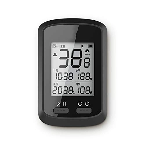 Ordenadores de ciclismo : HJTLK Computadora para Bicicleta, computadora para Bicicleta GPS Velocímetro inalámbrico Monitor de frecuencia cardíaca Velocímetro Impermeable para Bicicleta de Carretera MTB
