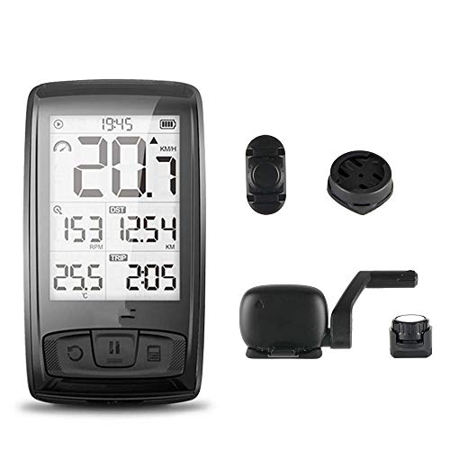 Ordenadores de ciclismo : HJTLK Ordenador para Bicicleta, Bluetooth 4.0 Temperatura Ordenador inalámbrico para Bicicleta Ordenador para Bicicleta Velocímetro Soporte para Montaje Sensor Contador Ordenador