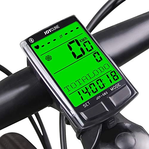 Ordenadores de ciclismo : Huanxin Cycling Computer, Wireless Computadora del Ciclo De Velocidad De Bicicletas con Bluetooth, Velocidad del Ritmo Cardíaco Y Función De Sensor De Cadencia, Soporte Multilingüe Ajuste