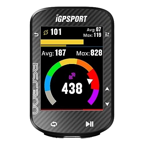 Ordenadores de ciclismo : iGPSPORT BSC300 Cicloordenador GPS 2.4" cuentakilómetros pantalla LCD a color velocímetro bicicleta con mapas fuera de línea y planificación dinámica de las carreteras batería de 20 horas, compatible