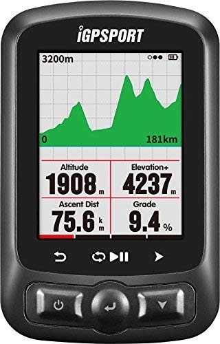 Ordenadores de ciclismo : iGPSPORT Ciclocomputador GPS iGS320, Ciclismo Bicicleta Computadora Mapa Navegación IPX7 Impermeable inalámbrica, Compatible con Sensores Ant+