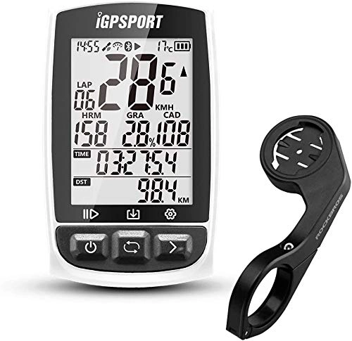Ordenadores de ciclismo : IGPSPORT iGS50E - Contador GPS Ant+ inalámbrico, color blanco y negro con soporte de pantalla grande de 2, 2