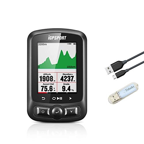 Ordenadores de ciclismo : iGPSPORT IGS618 - Computadora de Ciclismo GPS (2, 2 Pulgadas, Pantalla LED antirreflejo, Sensor Ant+ USB, Alta precisin, Memoria Grande, GPS para Bicicleta)