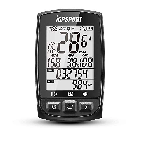 Ordenadores de ciclismo : iGPSPORT Ordenador de bicicleta GPS iGS50E Inalámbrico de Ciclo de Ordenador Impermeable con ANT + Compatible Velocidad Cadencia Sensor de Frecuencia Cardíaca – Negro