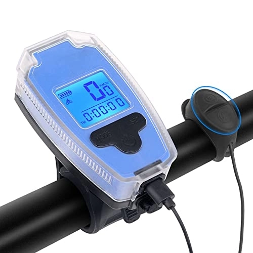 Ordenadores de ciclismo : koliyn Faro de Altavoz de Reloj de código Inteligente, Equipo de Ciclismo Multifuncional LCD Impermeable Pantalla de Carga USB
