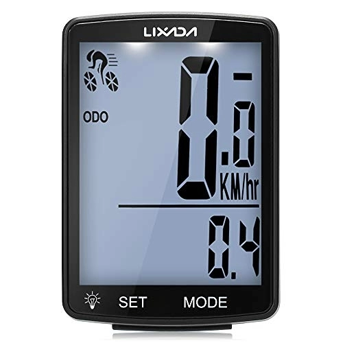 Ordenadores de ciclismo : Lixada Computadora de Bicicleta Inalámbrica Multifunción Pantalla LCD Odómetro de Bicicleta de Montaña IPX6 Impermeable Temperatura Medible Cronómetro Accesorios para Montar