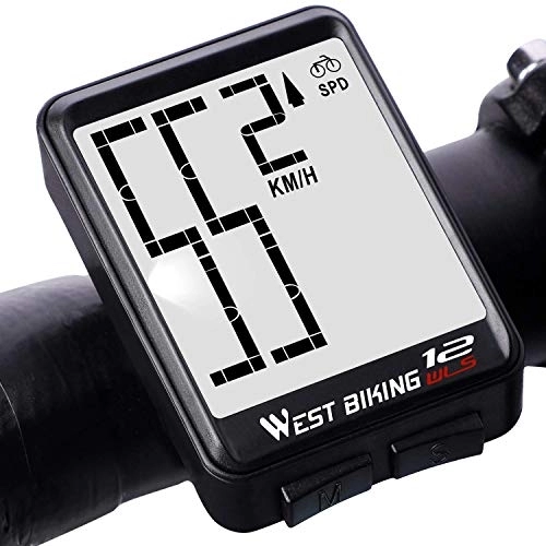 Ordenadores de ciclismo : Lixada Cuentakilómetros para Bicicleta Inalámbrico Impermeable Grande Gigital LCD luz de Fondo Termómetro Medida Velocidad Distancia Tiempo