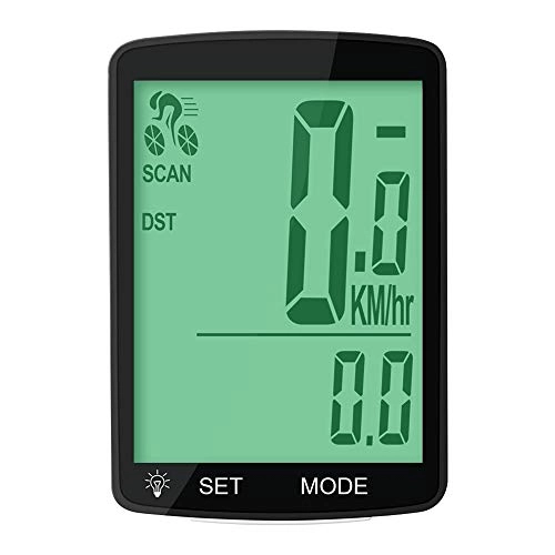 Ordenadores de ciclismo : MACUNIN - Velocímetro para Bicicleta con Pantalla LCD Grande de 3 Pulgadas y retroiluminación, retroiluminación Verde