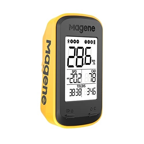 Ordenadores de ciclismo : Magene C206PRO GPS Ciclismo Ordenador Velocímetro inalámbrico, Bluetooth / Ant+ Computadoras de Ciclismo Resistente al Agua Montaña Bicicleta, Amarillo