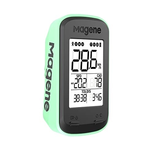 Ordenadores de ciclismo : Magene C206PRO GPS Ciclismo Ordenador Velocímetro inalámbrico, Bluetooth / Ant+ Computadoras de Ciclismo Resistente al Agua Montaña Bicicleta, Verde