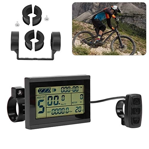 Ordenadores de ciclismo : Medidor de pantalla de bicicleta, conversión de bicicleta Medidor LCD horizontal KT-LCD3U con conector impermeable Compatible con 24 V-36 V-48 V
