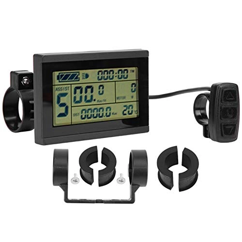Ordenadores de ciclismo : Medidor LCD Conversión de bicicletas KT ‑ LCD3U Pantalla horizontal en blanco y negro Medidor LCD Conector impermeable