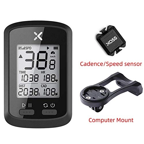 Ordenadores de ciclismo : Mini Bici de la computadora inalámbrica GPS Velocímetro del odómetro Impermeable IPX7 Equipo de Carreras de Bicicletas MTB Bluetooth 5.0 Ant + con Velocidad y CadenceSensor