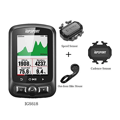 Ordenadores de ciclismo : MTSBW GPS Ordenador para Bicicleta, Velocmetro Bluetooth, Bicicleta Impermeable, Cronmetro Digital (Sensor De Cadencia + Soporte para Bicicleta En La Parte Frontal + Sensor De Velocidad)