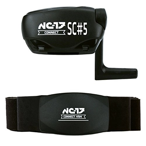 Ordenadores de ciclismo : NC-17 HR 4 / SC 5 Set Sensor de frecuencia cardíaca y frecuencia de pedalada, Color Negro, One Size