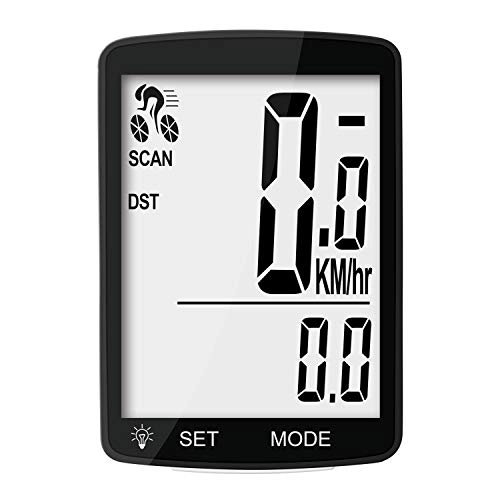 Ordenadores de ciclismo : Nellvita NWP-7 - Velocímetro multifunción inalámbrico para Bicicleta (Pantalla LCD de 3")