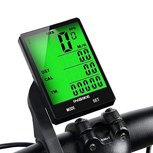 Ordenadores de ciclismo : Ordenador de bicicleta inalámbrico multifunción impermeable Ciclismo odómetro bicicleta velocímetro cronómetro entusiastas de la bicicleta (tamaño: 7 x 5 cm; color: verde)