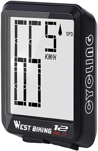 Ordenadores de ciclismo : Ordenador inalámbrico for Bicicleta, velocímetro Digital Grande for Ordenador de Bicicleta, medición de Tiempo de Distancia de Velocidad a Prueba de Agua con retroiluminación LCD (Color : Nero)