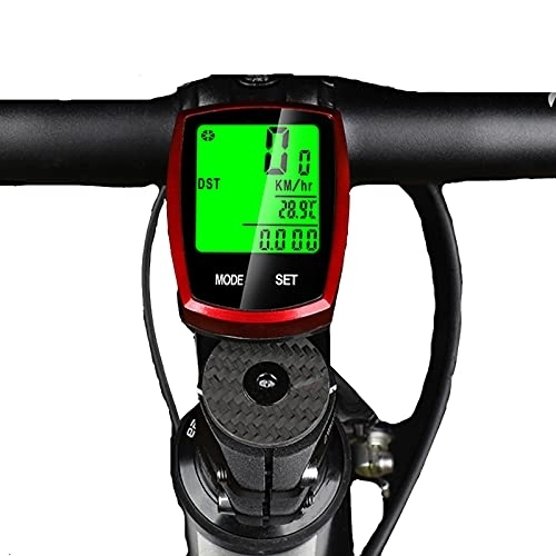 Ordenadores de ciclismo : Ordenador para bicicleta, velocímetro inalámbrico y cuentakilómetros a prueba de agua con retroiluminación con pantalla LCD digital con despertador y multifunciones para ciclismo al aire libre y fit