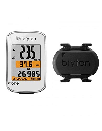 Ordenadores de ciclismo : P2R (Cycle) Contador Bryton GPS Rider One C Blanco con Sensor de cadencia Pedaleo 20 Funciones GPS-Velocidad-Distanci-Cadence-Temps-Cardio