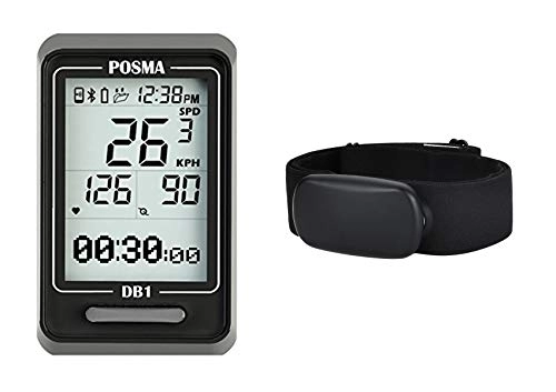 Ordenadores de ciclismo : POSMA DB1 BHR30 ANT+ Bluetooth Dual Mode Monitor de ritmo cardíaco Kit de valor - Velocímetro compatible con GPS por Smartphone iPhone