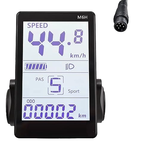 Ordenadores de ciclismo : QUSALDSAL M6H - Medidor de pantalla LCD para bicicleta eléctrica, 24 V-60 V, universal, accesorios de pantalla LCD para bicicleta eléctrica (5 )