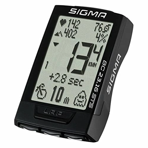 Ordenadores de ciclismo : Sigma Computer BC 23.16 STS Set Topline, Unisex Adulto, Negro, TU EU